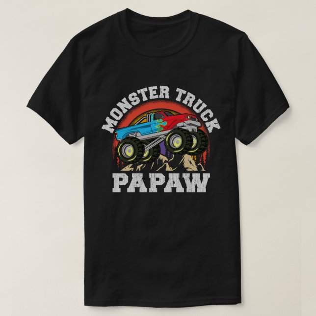 Monster Truck Papaw Matching Family Opa T-Shirt (Design vorne)