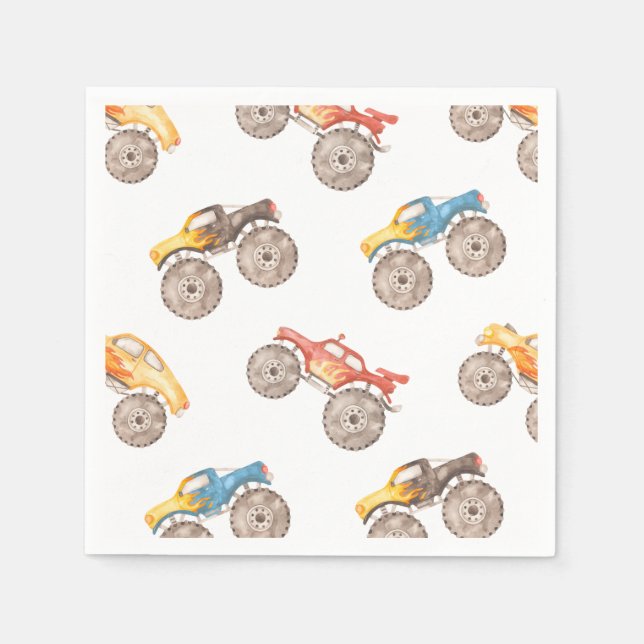 Monster Truck Party Napkins | Monster Trucks Serviette (Vorderseite)