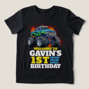 Monster Truck Personalisiert Geburtstagsparty Tri-Blend Shirt