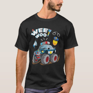 Monster Truck Police Car Boy Wee Woo Polizist Poli T-Shirt