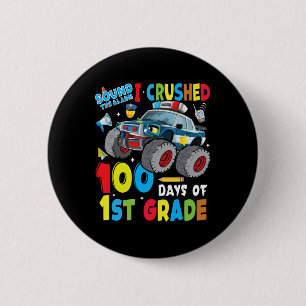 Monster Truck Polizeiwagen 100 Tage Schule 1. Gr Button