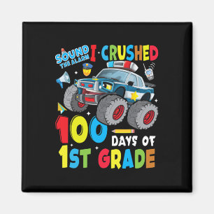 Monster Truck Polizeiwagen 100 Tage Schule 1. Gr Magnet