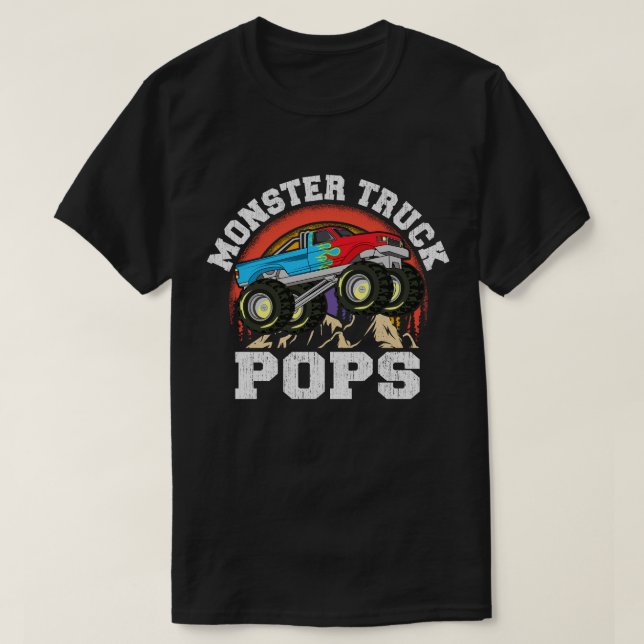 Monster Truck Pop Match Familiengroßvater Kostüm T-Shirt (Design vorne)