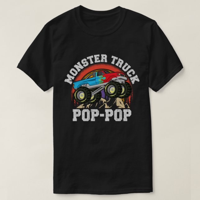 Monster Truck Pop-Pop Matching Family Opa T-Shirt (Design vorne)