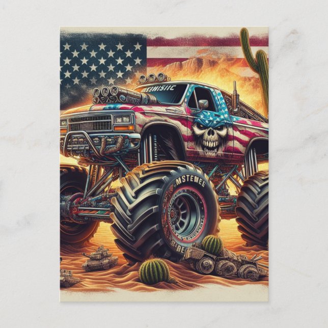 MONSTER TRUCK POST CARD POSTKARTE (Vorderseite)