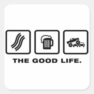 Monster Truck Quadratischer Aufkleber