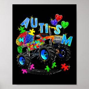 Monster Truck Rätsel Niedliche Kinder Autismus Bew Poster