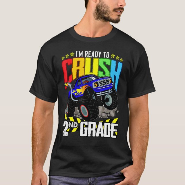 Monster Truck Ready To Crush Zweiter Grad Back To T-Shirt (Vorderseite)