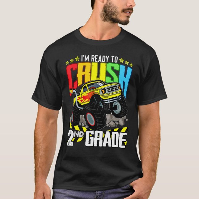 Monster Truck Ready To Crush Zweiter Grad Back To T-Shirt (Vorderseite)