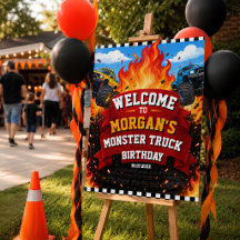 Monster-Truck-Rennen Willkommensschild Geburtstag