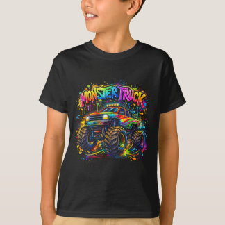 Monster truck retro colorful graffiti toddlers T-Shirt