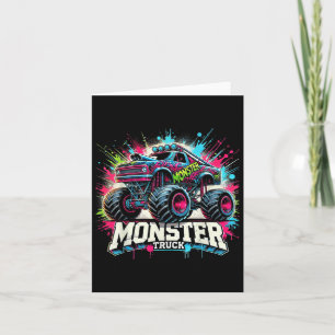 Monster Truck Retro farbenfrohe Graffiti Kleinkind Karte