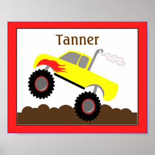 Monster Truck (Rot) Individuelle Kinderzimmer-Kuns Poster