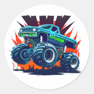 Monster Truck Runder Aufkleber