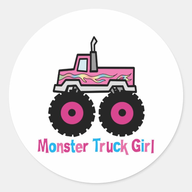 Monster Truck Runder Aufkleber (Vorderseite)
