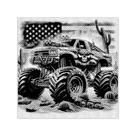 MONSTER TRUCK SELBSTINKENDE BRIEFMARKE PERMASTEMPEL