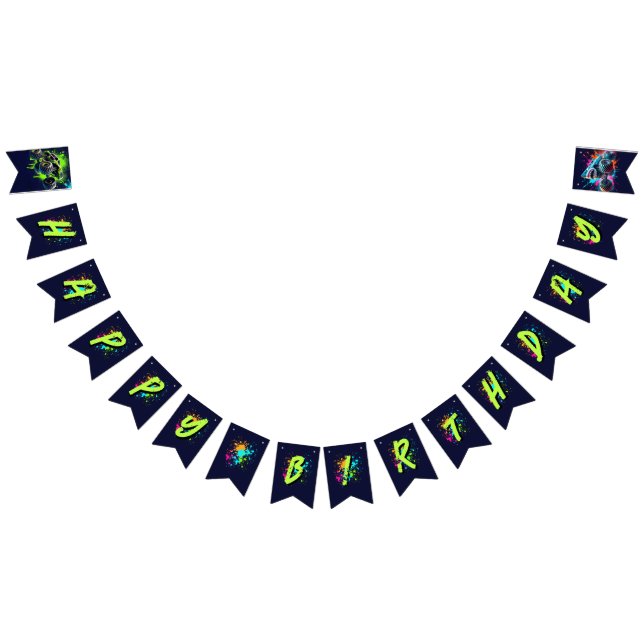 Monster Truck Shark Birthday Wimpelkette (Alle)