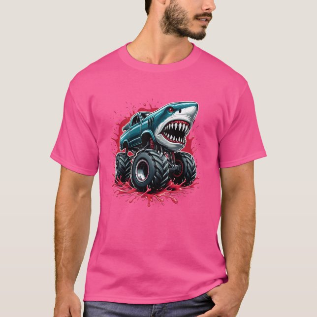 Monster Truck Shark sind mein Jam Hai Monster Truc T-Shirt (Vorderseite)