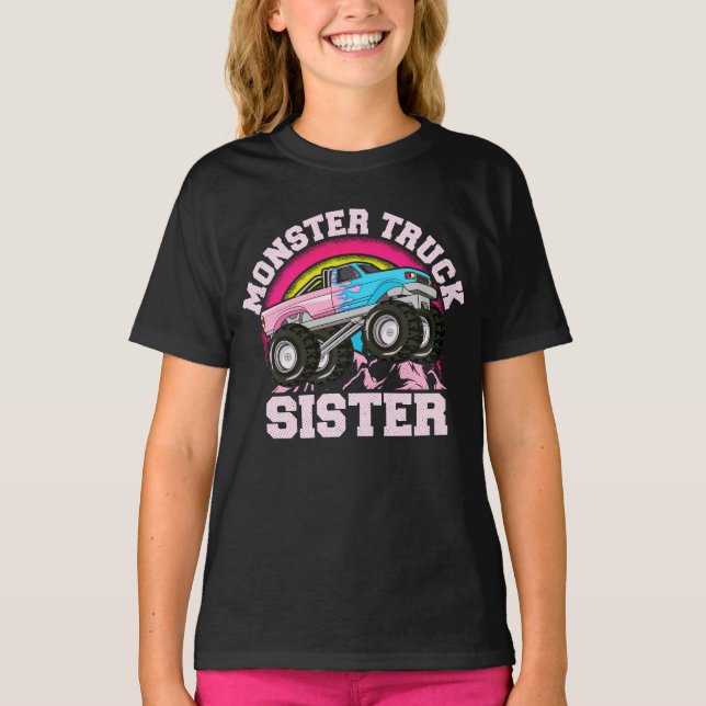 Monster Truck Sister Match Family Monster Truck T-Shirt (Vorderseite)