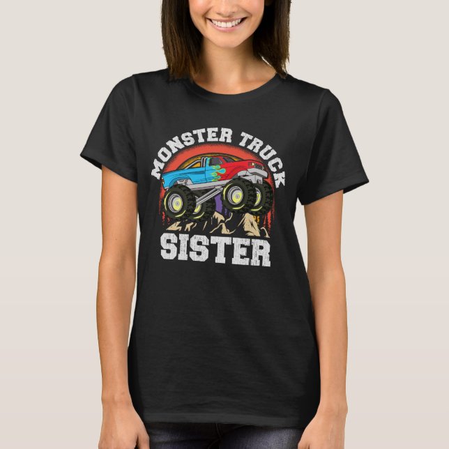 Monster Truck Sister Match Family Monster Truck T-Shirt (Vorderseite)