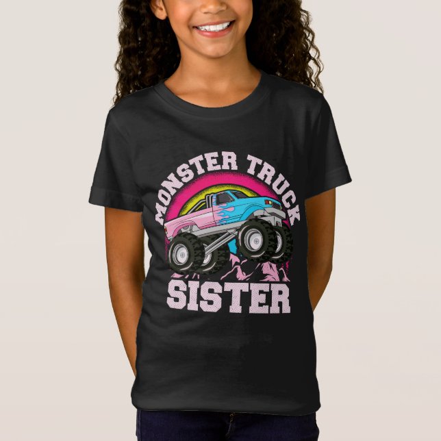 Monster Truck Sister Match Family Monster Truck T-Shirt (Vorderseite)