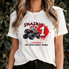 Monster Truck Smash 1. Geburtstag Eltern T-Shirt