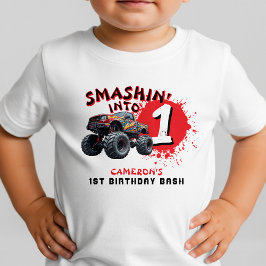 Monster Truck Smash 1. Geburtstag Kleinkind T-shirt