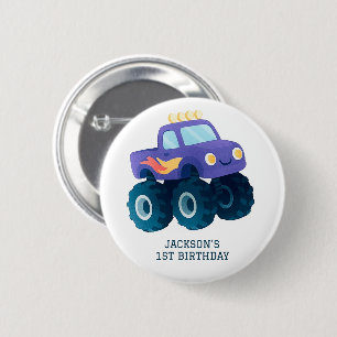 Monster Truck Smash und Crash Geburtstag Button