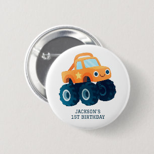 Monster Truck Smash und Crash Geburtstag Button