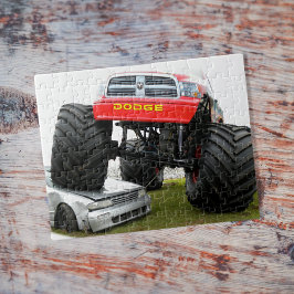 Monster Truck Smashing Car Puzzle