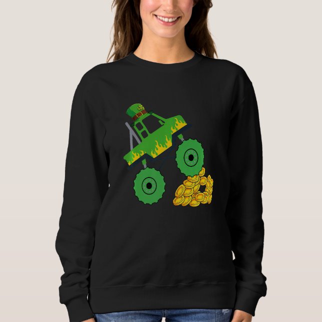 Monster Truck St Patrick Day Kinder Kleinkinder 3 Sweatshirt (Vorderseite)