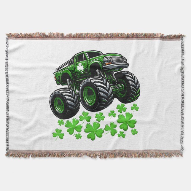 Monster Truck St. Patrick's Day Irisches Glück Decke (Vorderseite)