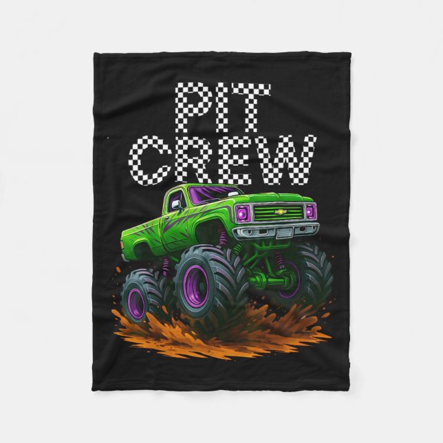 Monster Truck T Crew Family Matching Birthday Part Fleecedecke (Vorderseite)
