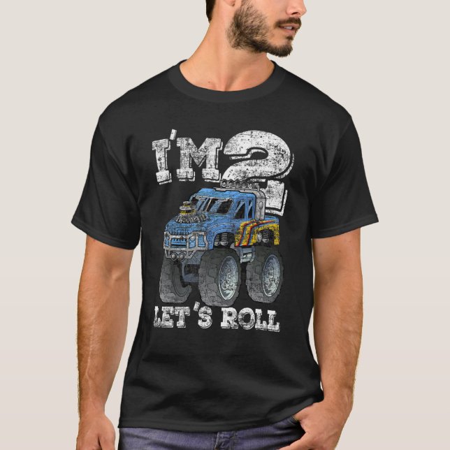 Monster Truck T-Shirt I M 2 LET'S ROLL 2. Geburtst (Vorderseite)