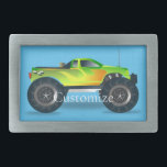 Monster Truck Thunder_Cove Rechteckige Gürtelschnalle<br><div class="desc">Monster Truck Geländefahrzeug zum Anpassen,  Personalisieren durch Umbenennen Ihres Namens</div>