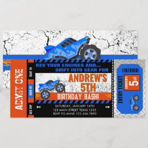 Monster Truck Ticket Geburtstag Einladung