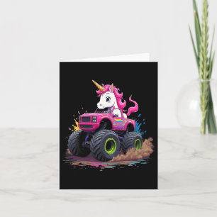 Monster Truck Unicorn Geburtstagsparty Monster Tru Karte