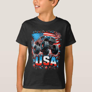 Monster Truck USA Amerikanische Flagge 4. Juli T-Shirt