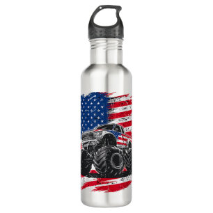 Monster Truck USA Flag Amerikaner Edelstahlflasche
