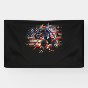 Monster Truck USA Flag Patriotische Unabhängigkeit Banner