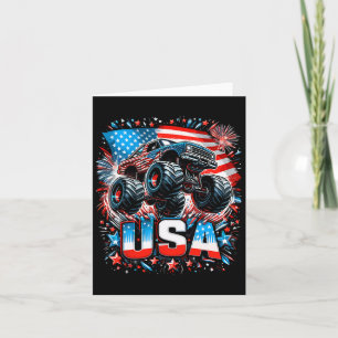 Monster Truck USA Flagge 4. Juli Karte