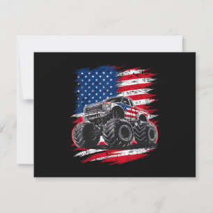 Monster Truck USA-Flagge Amerikanisch Dankeskarte