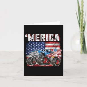Monster Truck USA Flagge Merica Männer Jungs 4. Ju Karte