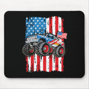 Monster Truck USA-Flagge Patriotische Jungen Männe Mousepad