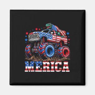 Monster Truck Usa Flagge Patriotische Kleinkinder  Magnet
