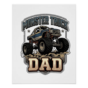 Monster-Truck-Vater-Vintage-Vektor-Shirt-Design_1 Poster