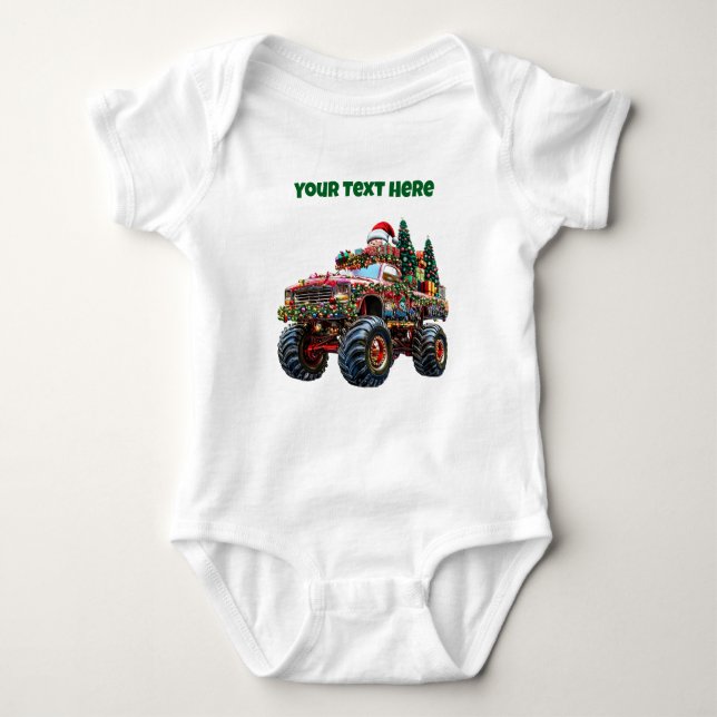 Monster Truck Weihnachten - Babykleidung Baby Strampler (Vorderseite)