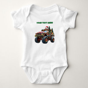 Monster Truck Weihnachten – Editierbarer Baby-Body Baby Strampler