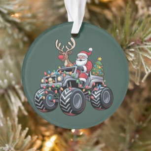 Monster-Truck-Weihnachten-Santa-Feiertag-Kinder Ornament