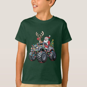 Monster-Truck-Weihnachten-Santa-Feiertag-Kinder T-Shirt